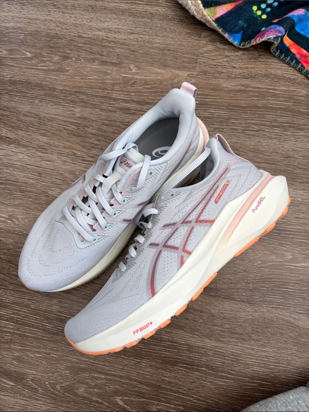 Asics GT-2000 13 Women's Sneakers in Light Gray with Pink Accents